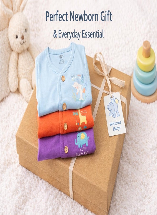 CUTEABLY Jhablas for New Born Baby Soft Fabric Combo, (0-3 Months, Pack of 3) - Image 2