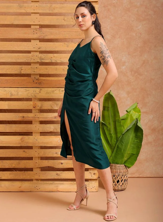 مرفوعة Women A-Line Casual Solid Slip Dress