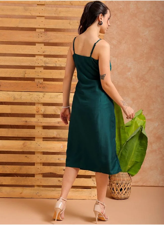 Freehand Women A-Line Casual Solid Slip Dress