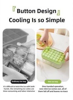 FLYROAD 56-Grid Ice Cube Mold with Lid Portable Ice Cube Mold - Silicone - 2 Trays + 1 Ice Scoop - Can Make Drinks Coffee Fruit Ice Cubes  - Image 3