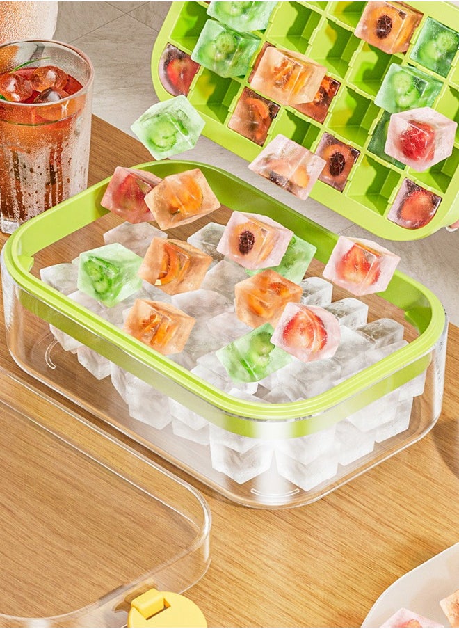 FLYROAD - 56-Grid Ice Cube Mold with Lid Portable Ice Cube Mold - Silicone - 2 Trays + 1 Ice Scoop - Can Make Drinks Coffee Fruit Ice Cubes - Image 1