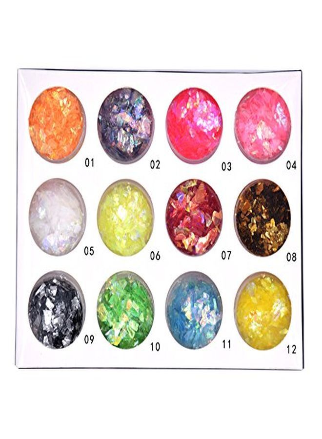 Yeslady Nail Art Glitter Mylar Slices Irregular Sequins Glass Pieces Foil Flakes Decoration 12 Colors - Image 2