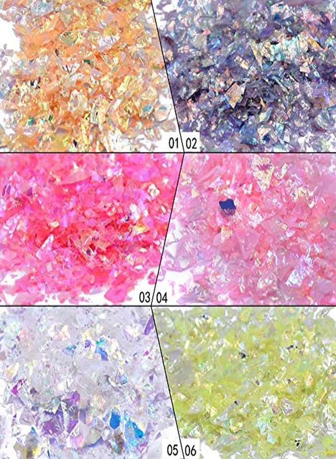 Yeslady Nail Art Glitter Mylar Slices Irregular Sequins Glass Pieces Foil Flakes Decoration 12 Colors - Image 4