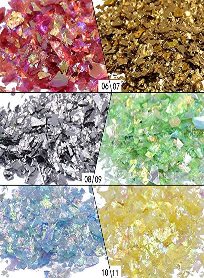 Yeslady Nail Art Glitter Mylar Slices Irregular Sequins Glass Pieces Foil Flakes Decoration 12 Colors - Image 5