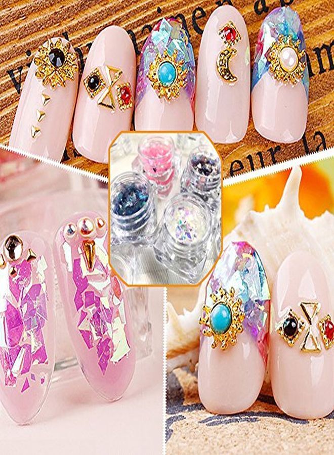 Yeslady Nail Art Glitter Mylar Slices Irregular Sequins Glass Pieces Foil Flakes Decoration 12 Colors - Image 3