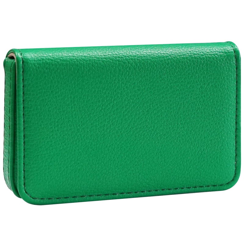 AI-DEE Business Card Holderï¼ŒPU Leather Business Card Case Color Printing Pattern Card Holder Walletï¼ŒPockets Magnetic Credit Card Holders for Men and Women - Dark Green - Image 1