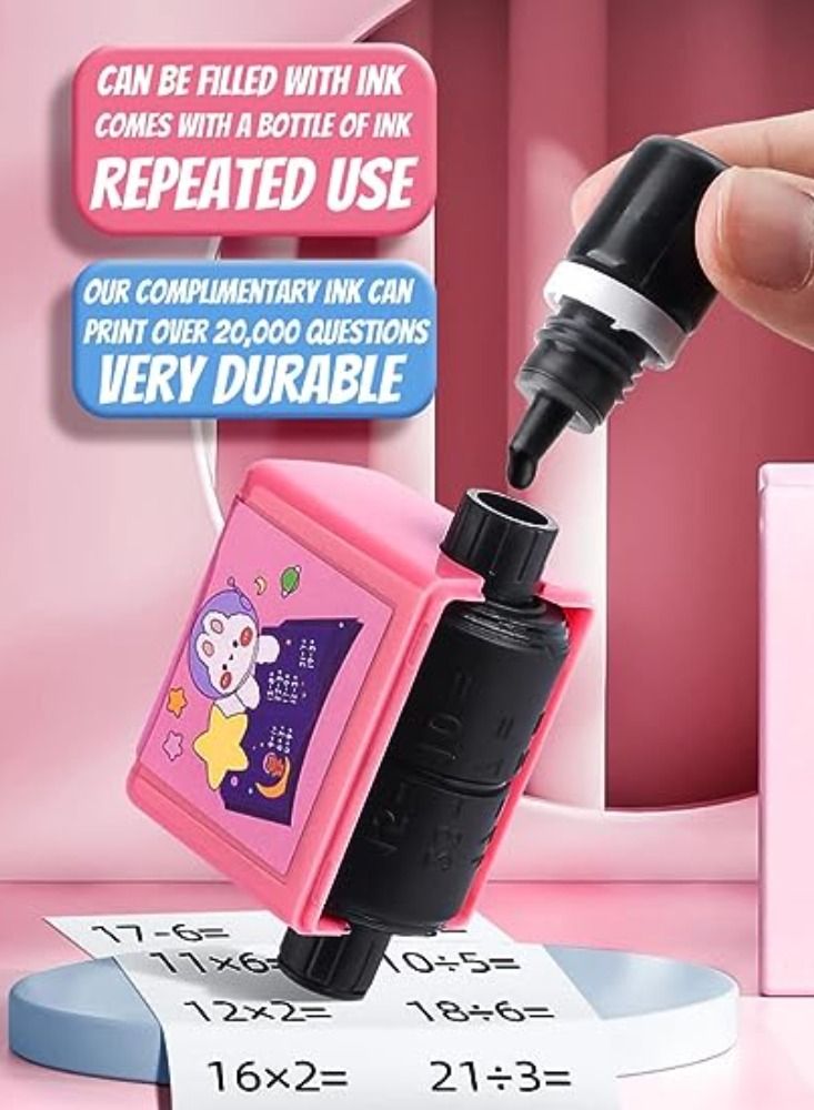 Dreamzon Roller Digital Teaching Stamp for Addition Subtraction Multiplication Division Combination Exercise within 100 for Preschool Kindergarten Homeschool Supplies All Arithmetic - Image 2