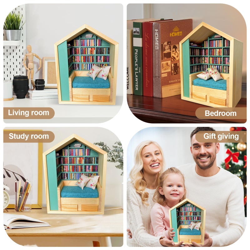 Wanheart 400 Pcs Mini Books-Anxiety Bookshelf,Mini Bookstore,Shake Off Your Anxiety,Office Decor Mini Bookshelf,Miniature Book Library - Image 4