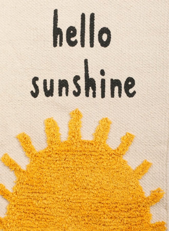 pepme Cotton Tufted printed wall hanging for kids, hello sunshine sun, yellow - Image 4