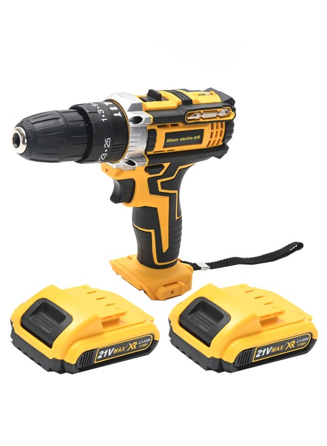 MFH TOOLS Electric Drill Set -21Volt- Cordless Power Drill with 2 Lithium-Ion Batteries, BS Plug Charger, 10mm Keyless Chuck, Adjustable Torque, Drill Bits and Tools - For Home Improvement and Repairs - Image 3