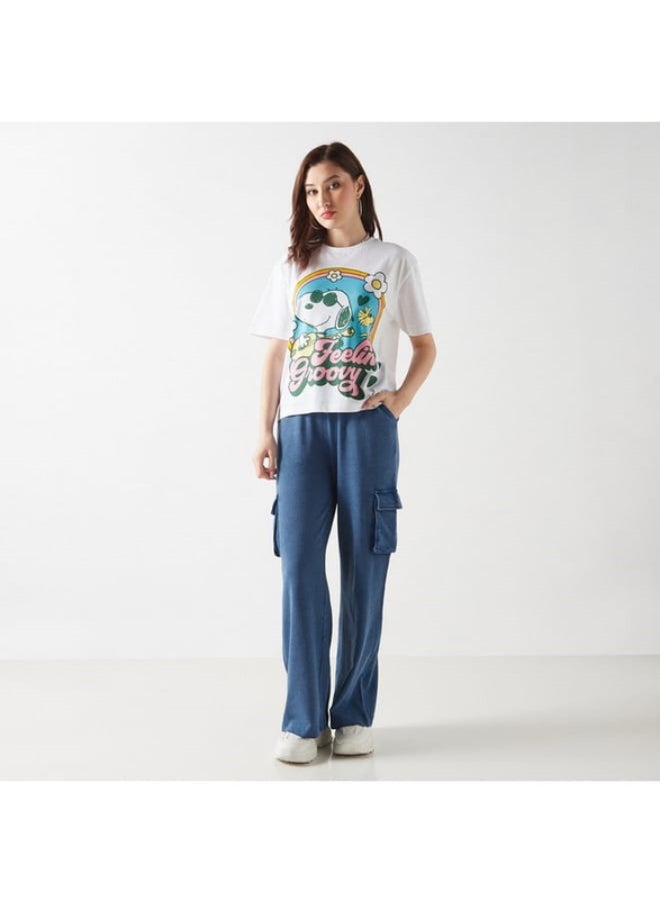 SP Characters Snoopy Dog Print T-shirt with Short Sleeves  - Image 3