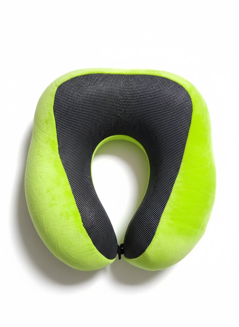 ZAAPPY Premium memory foam neck travel pillow, ergonomic design with slow rebound support, magnetite fabric cover, adjustable strap, invisible zipper - Image 1