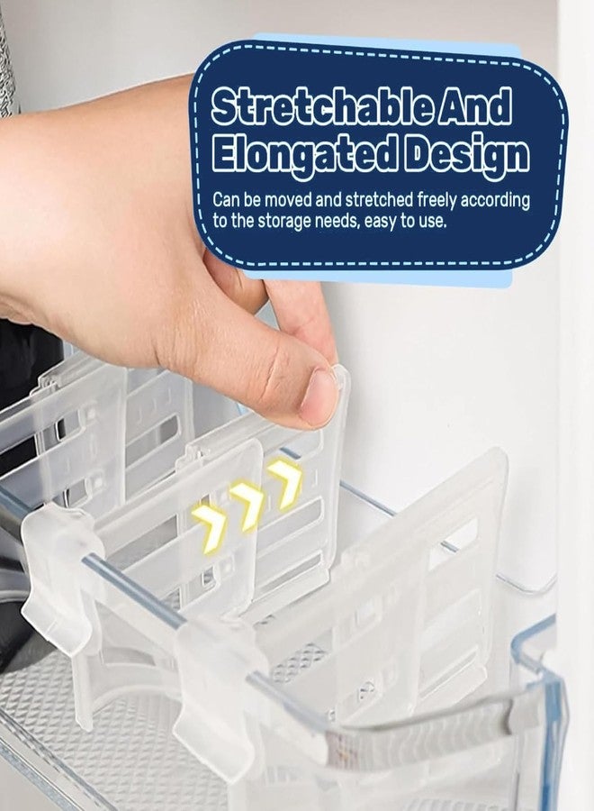 HOME CUBE 8 Pcs Adjustable Refrigerator Side Door Divider Clips, Clear Plastic Fridge Organizer Separators, Snap-On Storage Partitions for Kitchen Cabinet, Pantry, Easy Slide & Lock Design - Image 3