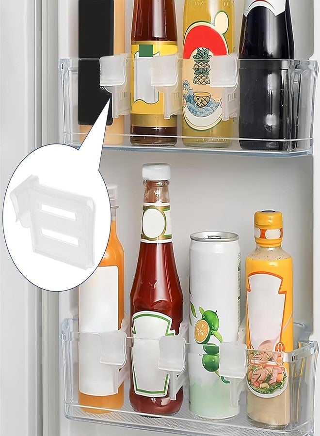 HOME CUBE 8 Pcs Adjustable Refrigerator Side Door Divider Clips, Clear Plastic Fridge Organizer Separators, Snap-On Storage Partitions for Kitchen Cabinet, Pantry, Easy Slide & Lock Design - Image 5