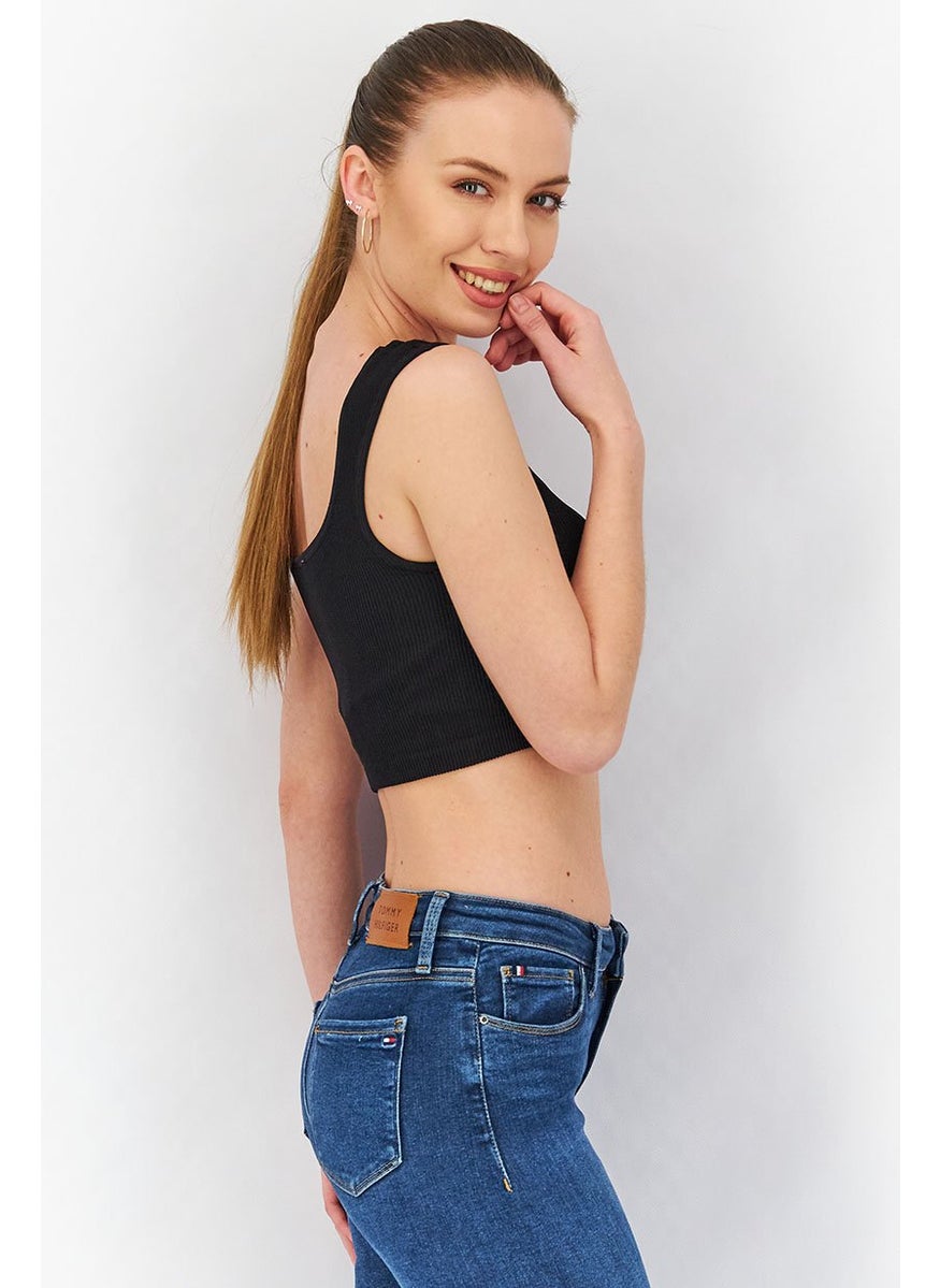 Cotton On Women Scoop Neck Sleeveless Seam Free Tank Top, Black  - Image 3