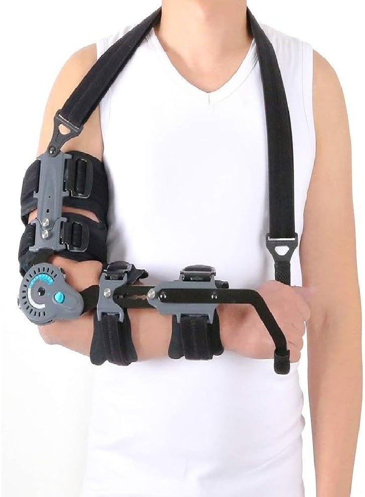 Adjustable Postoperative Elbow Brace with Handle for Adults and Children, ROM Elbow Brace with Sling Stabilizer Splint, Postoperative Arm Injury Recovery Support - Image 1