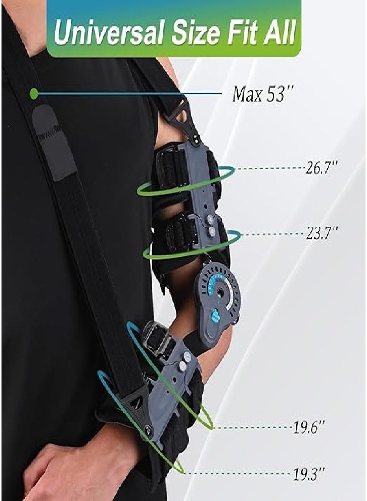 Adjustable Postoperative Elbow Brace with Handle for Adults and Children, ROM Elbow Brace with Sling Stabilizer Splint, Postoperative Arm Injury Recovery Support - Image 2
