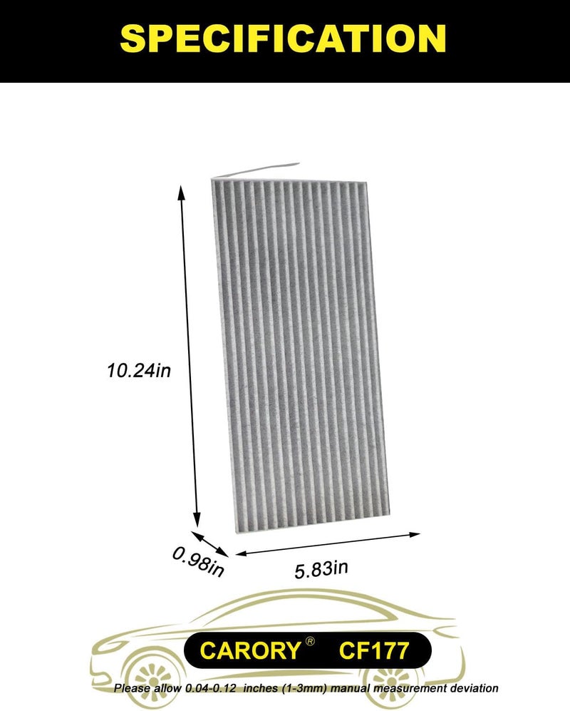 Carory Cabin Air Filter w/Activated Carbon for 2009-2014 Nissan Cube, 2011-2017 Juke, 2011-2025 LEAF, 2013-2019 Sentra, 27277-3DF0A, 27891-1FC0A, 27891-1FD0A, 27891-3DF0A, 2014 2015 2016 2017 2018 - Image 2