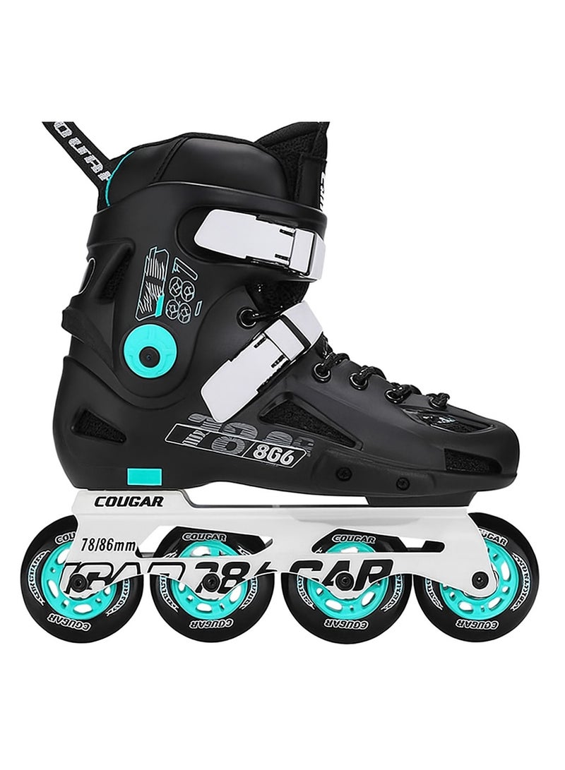 COUGAR Roller Skate Shoe Cougar Model 307 For Adult Adjustable Roller Skates with 4 Illuminating Pu Wheels, Outdoors and Indoors Roller Blades for Boys Girls Beginners