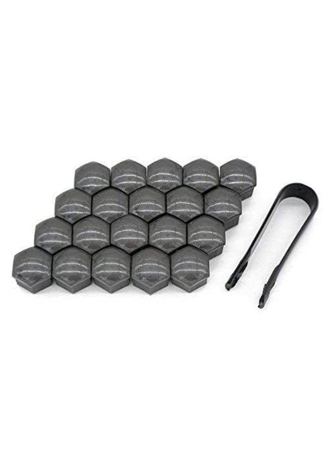 Generic Round Type Wheel Nut Covers Universal Chrome Plastic Wheel Bolt Nut Covers Tire Nut Covers With Removal Tool Set For A1 A3 A4 A5 A6 A7 A8 TT Q3 Q5 Q7  - Image 2