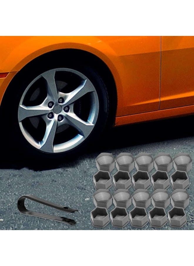 Generic Round Type Wheel Nut Covers Universal Chrome Plastic Wheel Bolt Nut Covers Tire Nut Covers With Removal Tool Set For A1 A3 A4 A5 A6 A7 A8 TT Q3 Q5 Q7  - Image 4