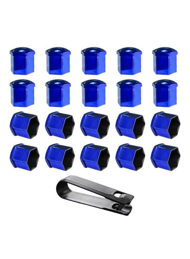 Generic 20 PCS Wheel Nut Covers Bolt Caps, 17mm Wheel Lug Bolt Covers Caps with Removal Tool, Auto Hub Screw Bolt Head Tire Protector, Universal Vehicle Exterior Decor Accessories (Blue)  - Image 1