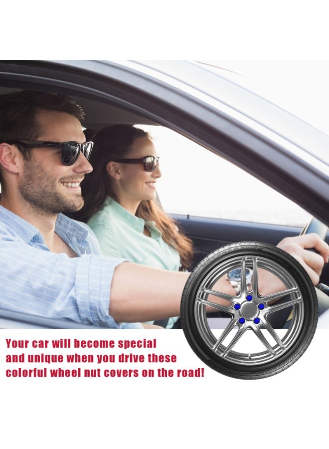 Generic 20 PCS Wheel Nut Covers Bolt Caps, 17mm Wheel Lug Bolt Covers Caps with Removal Tool, Auto Hub Screw Bolt Head Tire Protector, Universal Vehicle Exterior Decor Accessories (Blue)  - Image 4