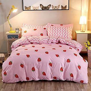 Erosebridal Erosebridal Strawberry Duvet Cover Set Twin Size Strawberry Printed Bedding Duvet Cover for Kids Teens Girls Quilt  - Image 1