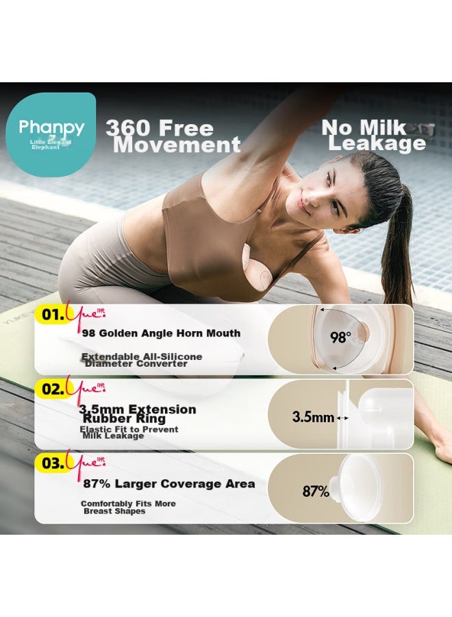 Xiaoya Elephant Xiaoya Xiang Hands-free Breast Pump, Electric Wearable, Portable, Fully Automatic, Painless Massage, Milk Collection Device, Milk Extractor - Image 2