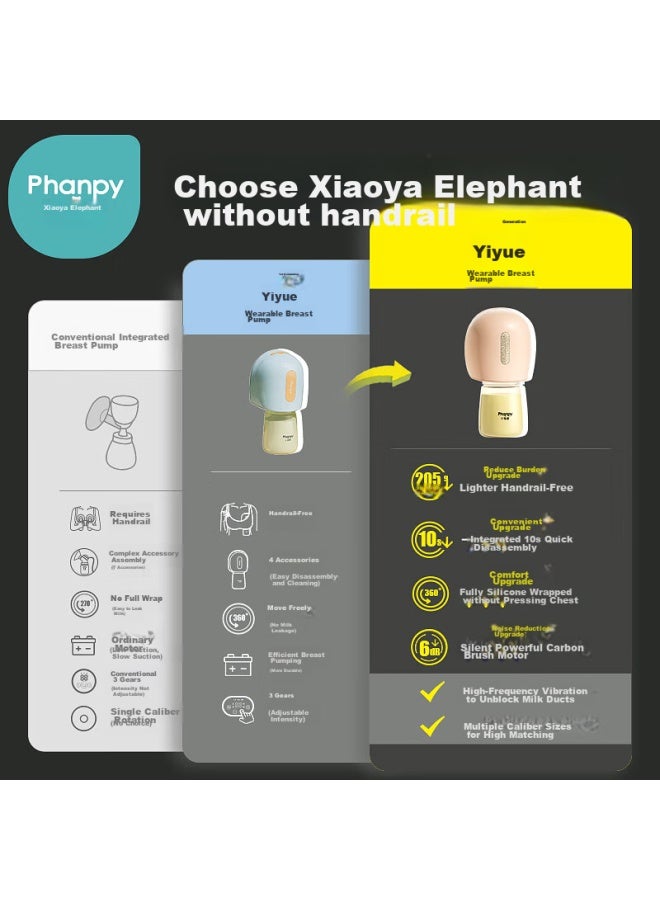 Xiaoya Elephant Xiaoya Xiang Hands-free Breast Pump, Electric Wearable, Portable, Fully Automatic, Painless Massage, Milk Collection Device, Milk Extractor - Image 1