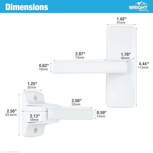 Wright Products Contemporary Lever Latch with No Lock Out Feature, Surface Mount Storm Door Handle for Metal and Wood Doors, Easy Installation, Durable Replacement Latch, White - Image 5
