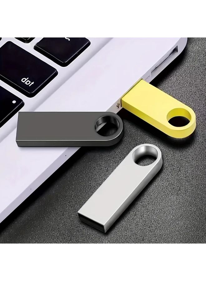 محرك أقراص فلاش USB 2.0 سعة 32 جيجابايت، لون فضي، نقل بيانات عالي السرعة، تصميم مضغوط، على شكل سلسلة مفاتيح - Image 5