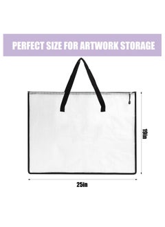 Y&D 2 Pack Art Portfolio Case, Folder for Artwork, Posters Storage Bag with Zipper and Handle Mesh Organizers Poster, Scrapbook, Keepsake Bulletin Board(19x25 in)  - Image 2