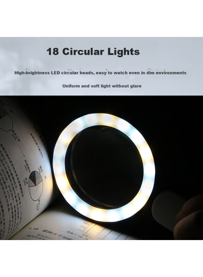 Bijia Optical Magnifying Glass For Elderly Children Reading With Light High Definition High Magnification Identification Special Efficient Portable Magnifying Glass - Image 2