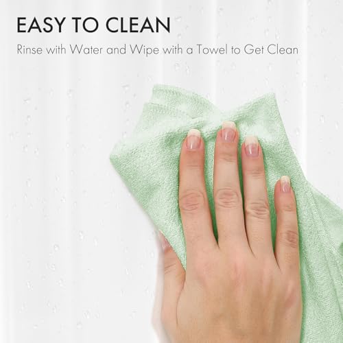 AmazerBath 2 Pack Thin Shower Curtain Liners, 72 x 72 Inches PEVA 3G Shower Curtains with Stones and 12 Grommet Holes, Waterproof Thin Plastic Liners- Frosted - Image 5