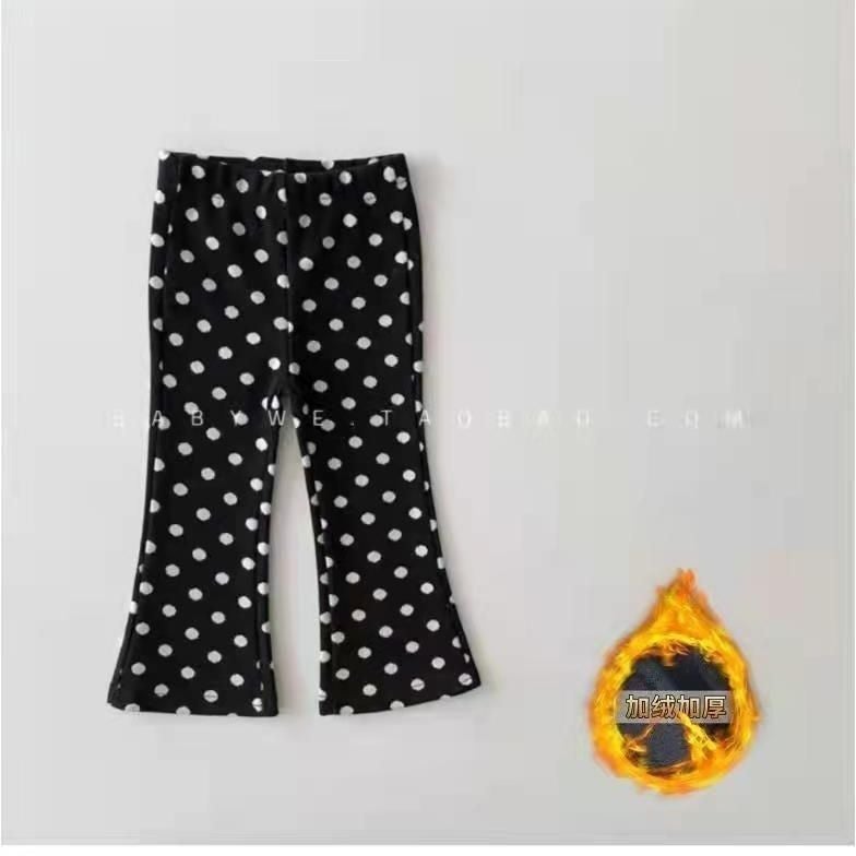 Factory Korean Style Western Style Children'S Pants Girls Fleece-Lined/Not Fleece-Lined Flared Pants Women'S Baby Long Pants - Image 1