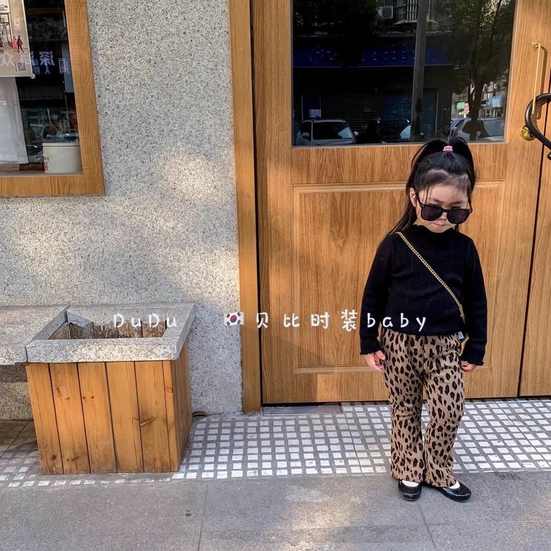 Factory Korean Style Western Style Children'S Pants Girls Fleece-Lined/Not Fleece-Lined Flared Pants Women'S Baby Long Pants - Image 3