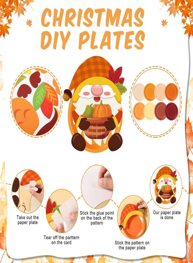 Layhit 24 Pieces Fall Crafts for Kids Fall Plate Craft KitsAutumn Pumpkin Turkey Educational Crafts Thanksgiving DIY Craft Projects for Kids Ages 6-8 8-12 Fall Party Supplies Decorations, 8 Styles - Image 3