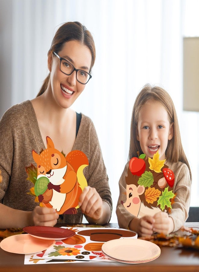 Layhit 24 Pieces Fall Crafts for Kids Fall Plate Craft KitsAutumn Pumpkin Turkey Educational Crafts Thanksgiving DIY Craft Projects for Kids Ages 6-8 8-12 Fall Party Supplies Decorations, 8 Styles - Image 4