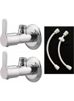 Senkiddpro Senkiddpro 2 Turbo Angle Wall with 2 PTMT 24inch Connection pipe for Sinkwashbasin water Saving Aerator Suitable for WashbasinSinkBathroomKitchenChrome Finish Bib Tap Faucet  - Image 1