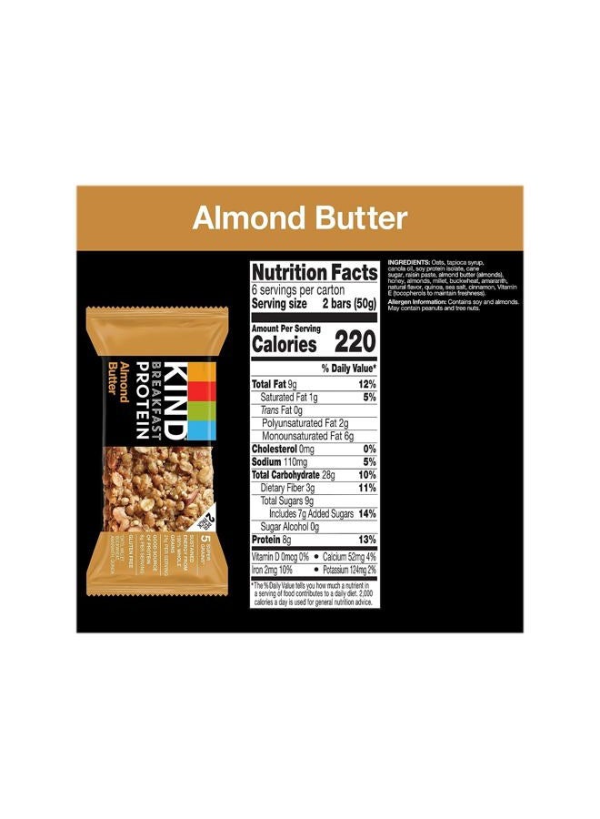 KIND Breakfast, Healthy Snack Bar, Almond Butter, Gluten Free Breakfast Bars, 8g Protein, 1.76 OZ Packs (6 Count) - Image 3
