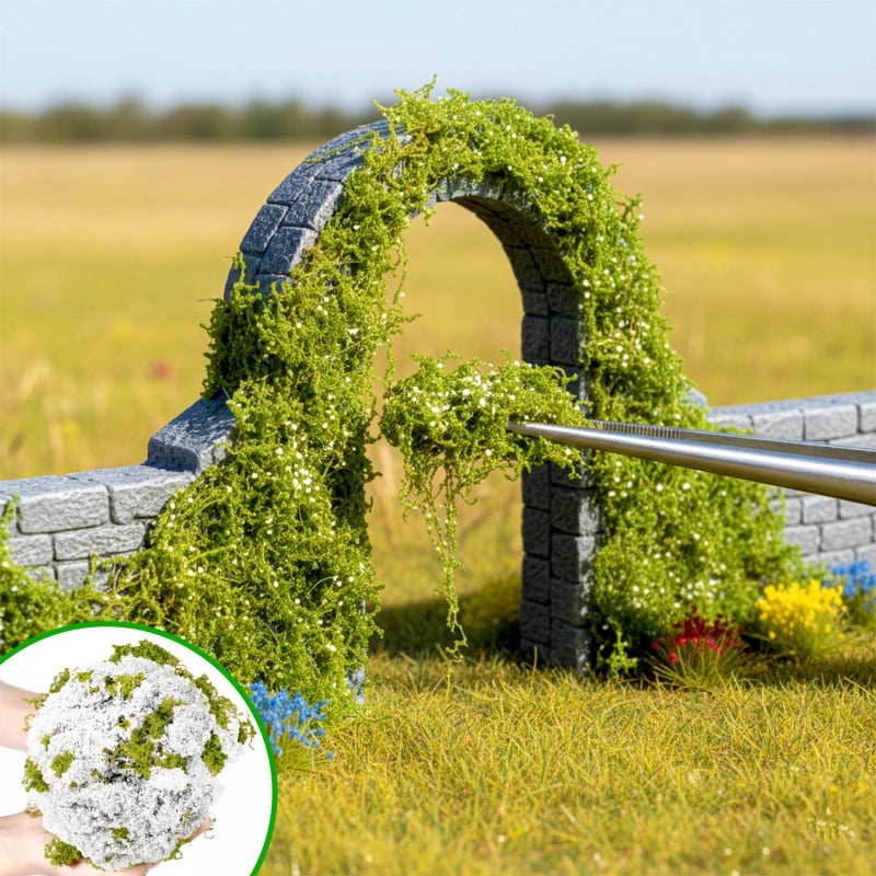 Warmtree Realistic Miniature Vines Simulation Vine Miniature Plants for DIY Mini Model Railway Fairy Garden Architecture Diorama Supplies Scenery Landscape Layout (White) - Image 2