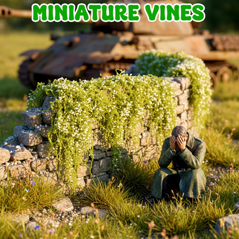 Warmtree Realistic Miniature Vines Simulation Vine Miniature Plants for DIY Mini Model Railway Fairy Garden Architecture Diorama Supplies Scenery Landscape Layout (White) - Image 4