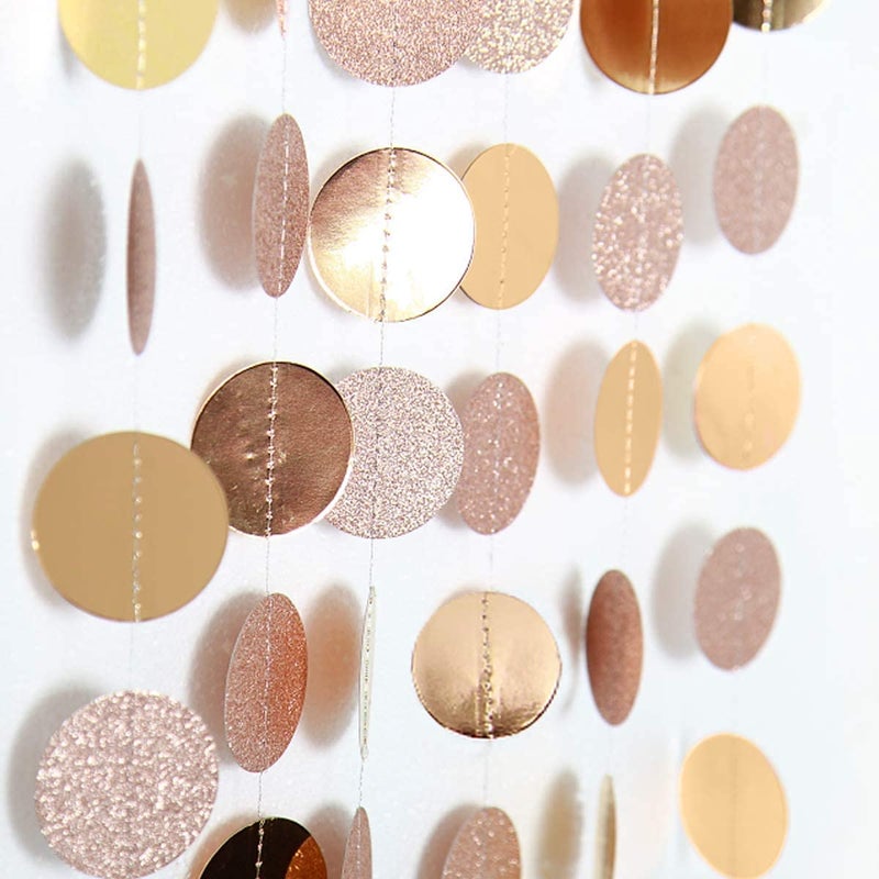 Decor365 Champagne Gold Party Decorations Glitter Gold Birthday Decoration Hanging Circle Garland Streamers Banner Backdrop Christmas New Year Eve NYE Anniversary Graduations Party Decor - Image 5