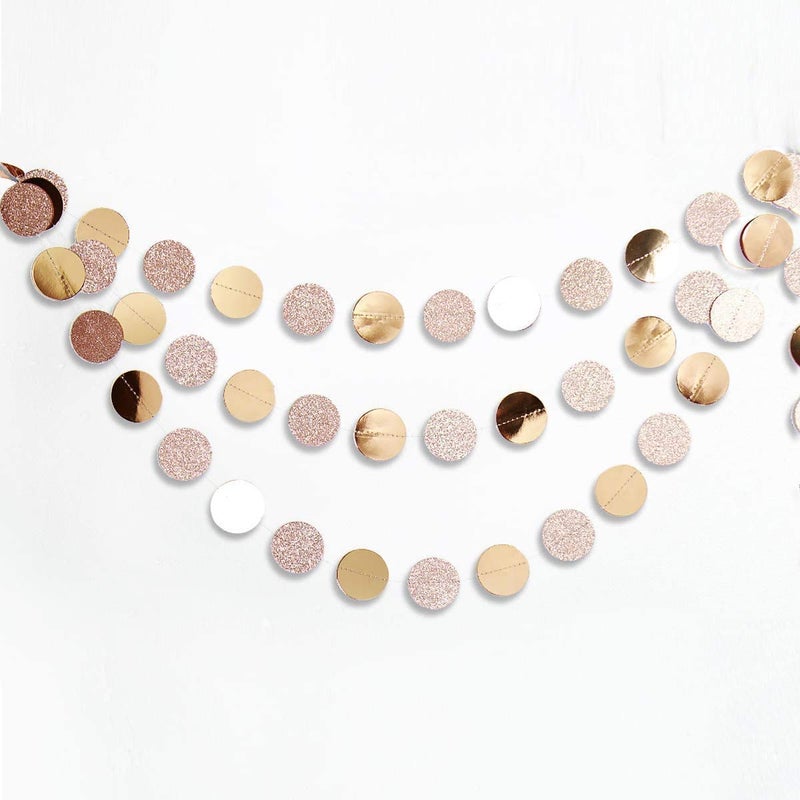 Decor365 Champagne Gold Party Decorations Glitter Gold Birthday Decoration Hanging Circle Garland Streamers Banner Backdrop Christmas New Year Eve NYE Anniversary Graduations Party Decor - Image 3