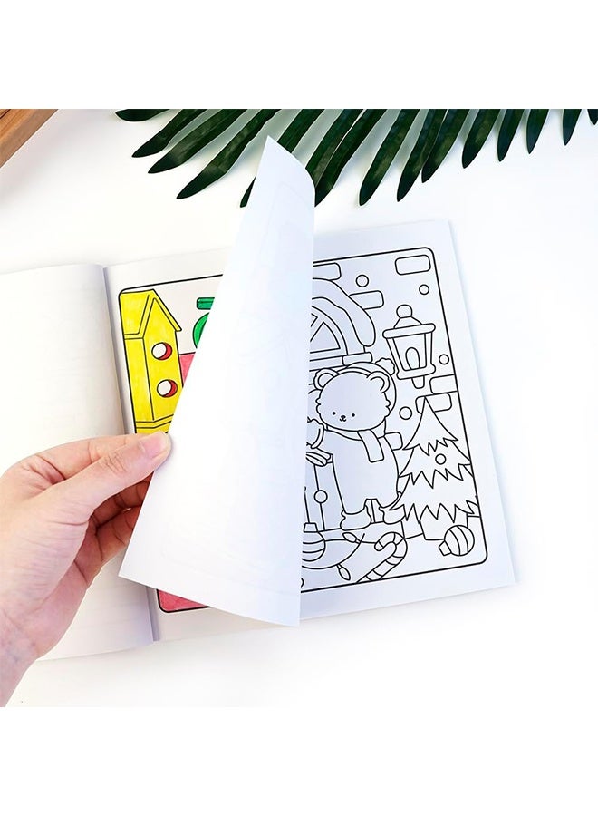 40- Cute Cartoon Coloring Book for Kids - Stress Relief  Creative Fun, Black and White Drawing s for Boys Girls, Perfect for Early Learning  Art Activities(Fuzzy Hygge) - Image 4