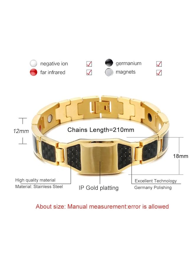 AC&L Unisex Magnet Contemporary Twin Color Design Stainless Steel Bracelet - Image 5