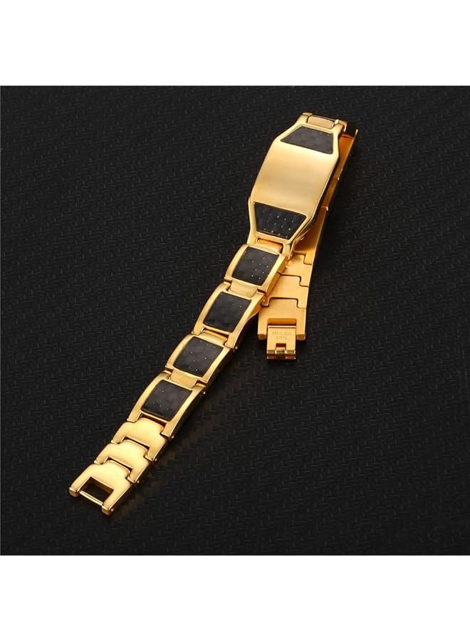 AC&L Unisex Magnet Contemporary Twin Color Design Stainless Steel Bracelet - Image 2