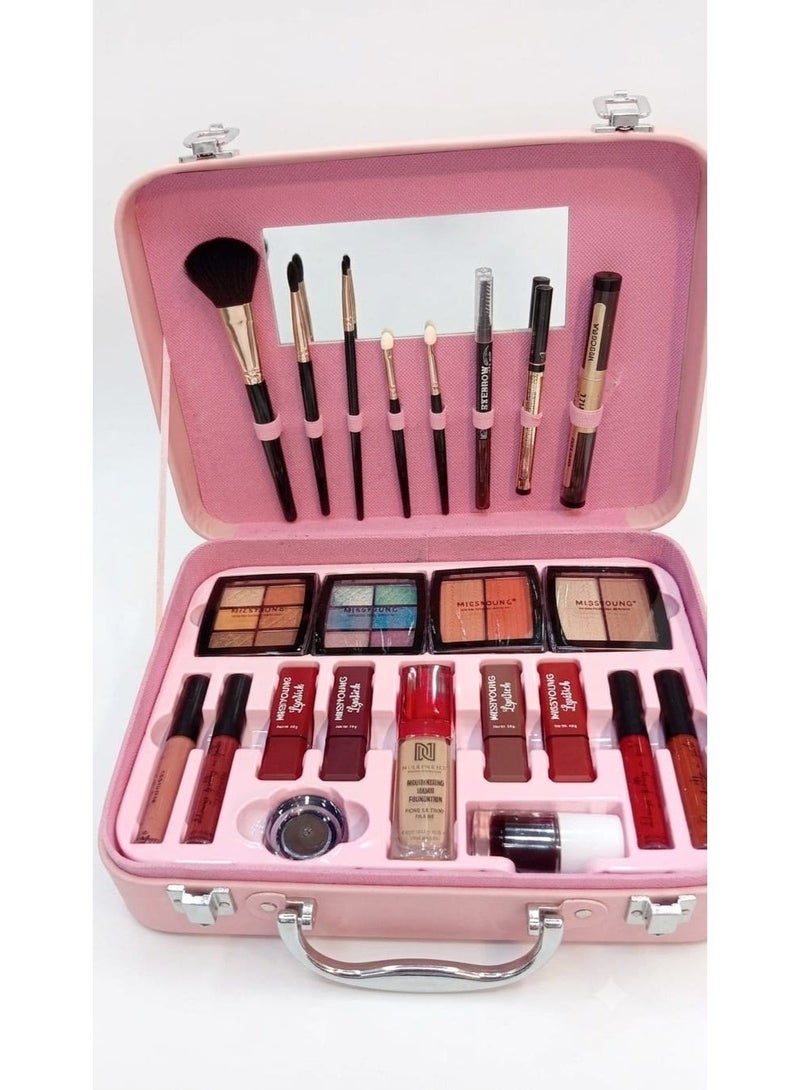 Missyoung Miss Young Exquisite Professional Makeup KitMiss Young Makeup Kit Box Aluminum - Image 1