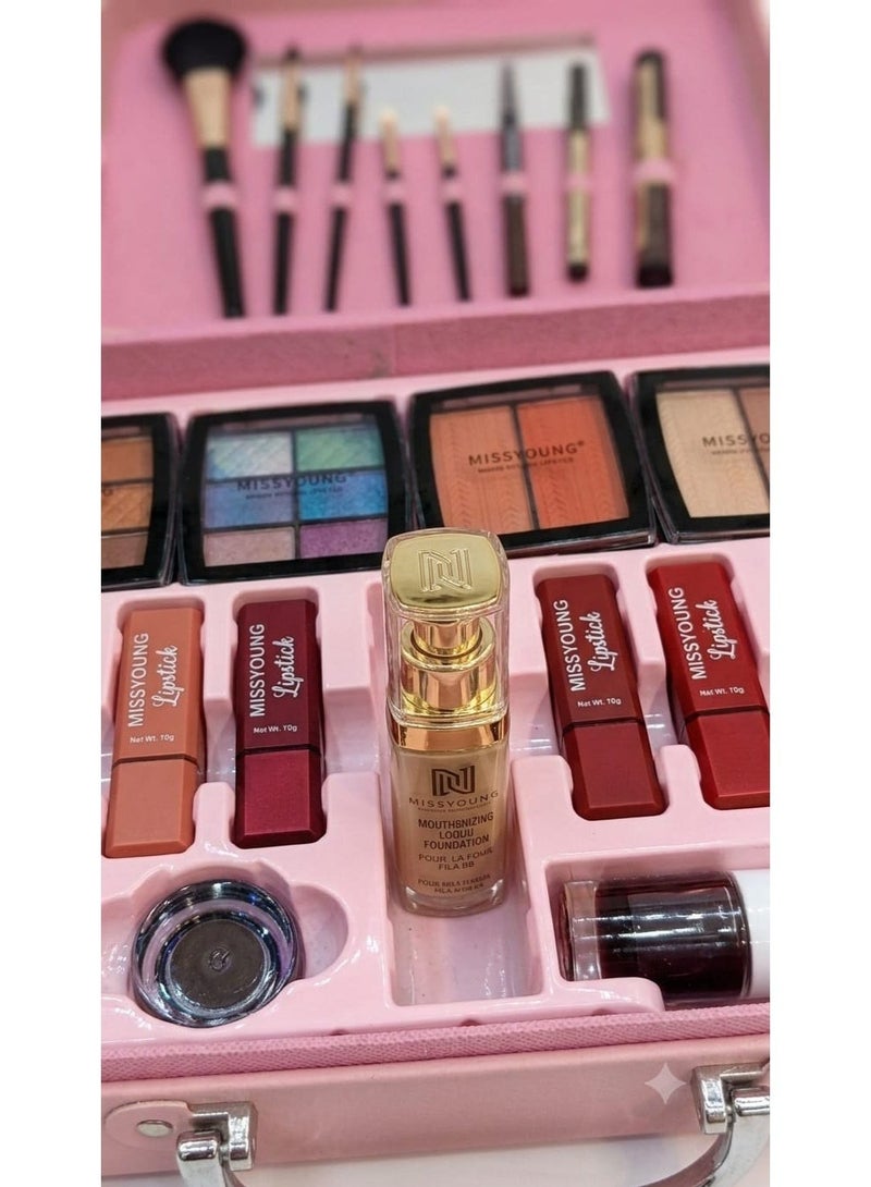 Missyoung Miss Young Exquisite Professional Makeup KitMiss Young Makeup Kit Box Aluminum - Image 3